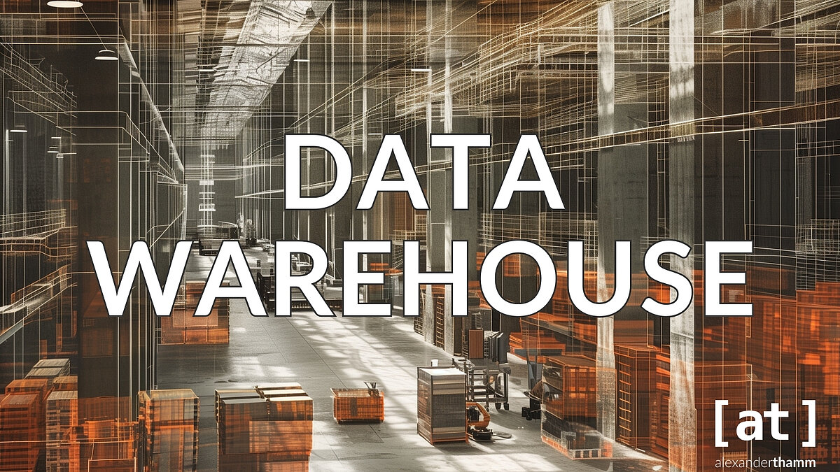 Data Warehouse, eine große Lagerhalle gefüllt mit zahlreichen Kisten