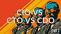 CIO vs. CTO vs. CDO, eine Street-Art aus vier Personen in verschiedenen Farben