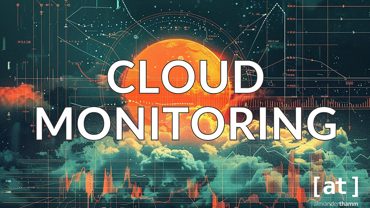 Cloud Monitoring Cloud Monitoring, eine Formation aus Wolken und der Sonne mit vorgelagerten Graphen und Wetterverläufen