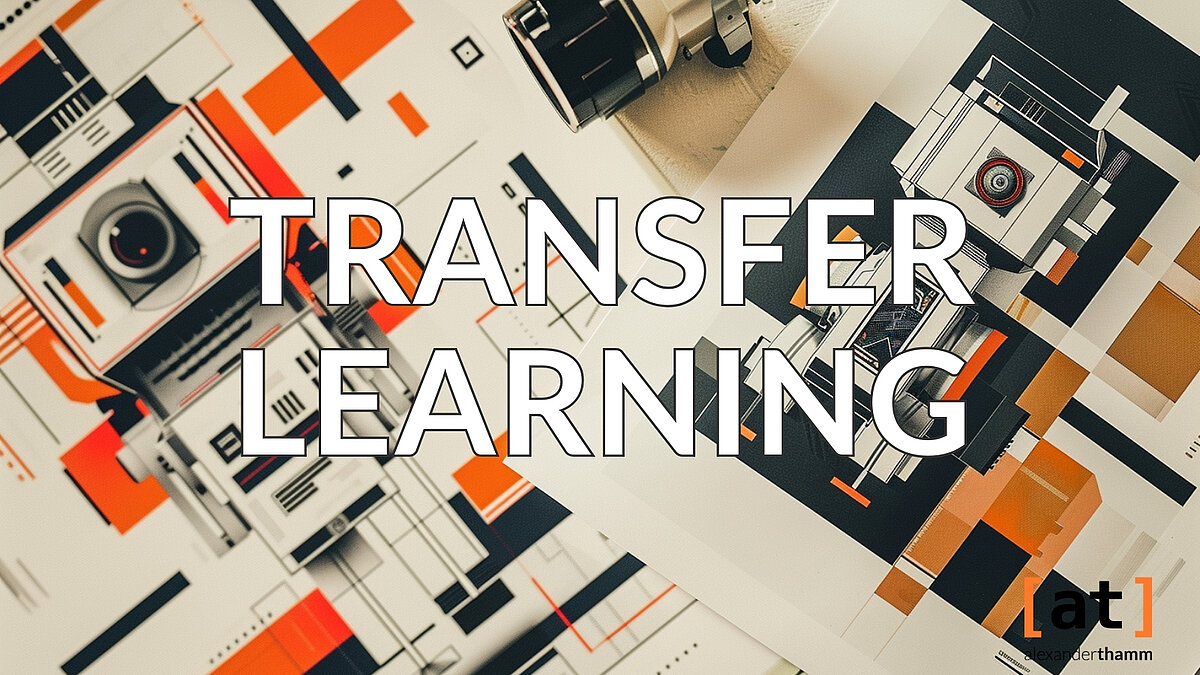 Transfer Learning, ein Abzug einer Matrize mit der Darstellung eines Roboters