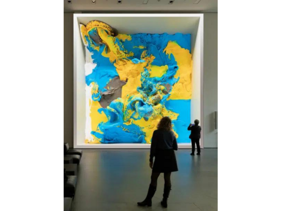 Refik Anadol, "Unsupervised – Machine Hallucinations-MoMA-Fluid Dreams" (Ausschnitt aus der Installation)