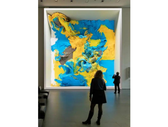 Refik Anadol, "Unsupervised – Machine Hallucinations-MoMA-Fluid Dreams" (Ausschnitt aus der Installation)