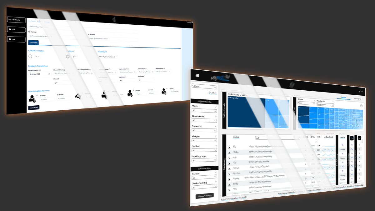 Two examples of flat interface design (designed and implemented by Alexander Thamm [at])