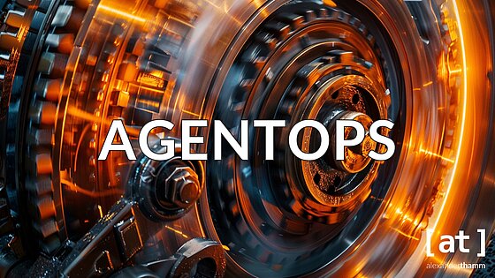 AgentOps AgentOps, steam wheel in operation, initial movement, with an overlay of curved lines, detail, some parts in orange-colored (HEX #FF792B), close-up, shuttered, graphic