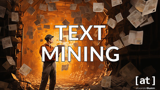 Text Mining, ein Kumpel in einer erleuchteten Mine aus Zeitungen