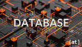 Datenbanken, eine technische Struktur einer Datenbank in anthrazit und orange gehalten