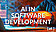 KI in der Softwareentwicklung, eine Low-Poly-Projektion einer Hand eines Entwicklers, der an einem Laptop arbeitet