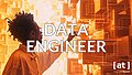 Data Engineer, ein Mann der nach einer digitalen Projektion von Daten greift