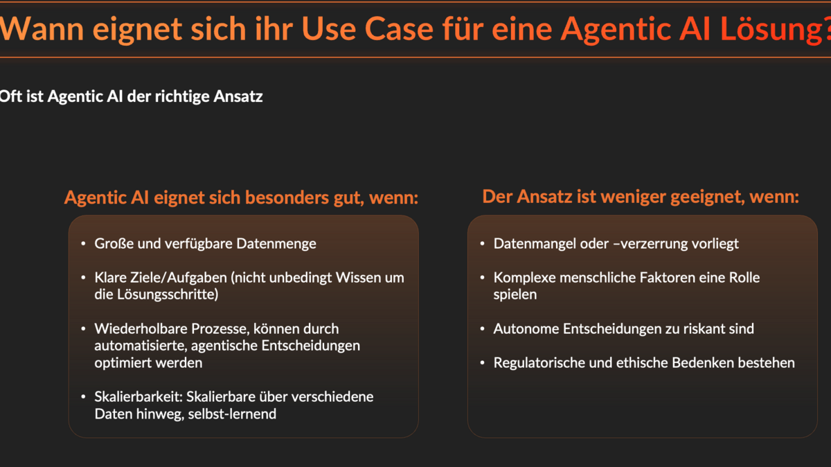 Eignung von Agentic AI für Ihren Use Case