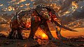/imagine Elephant made of glass, Kintsugi, orange sunset, national geographic, scenic landscape --ar 16:9