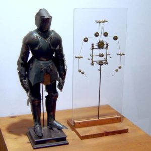 Mechanischer Roboter-Ritter nach einer Idee von Leonardo da Vinci (um 1495). Nachbau aus dem 17. Jahrhundert.
