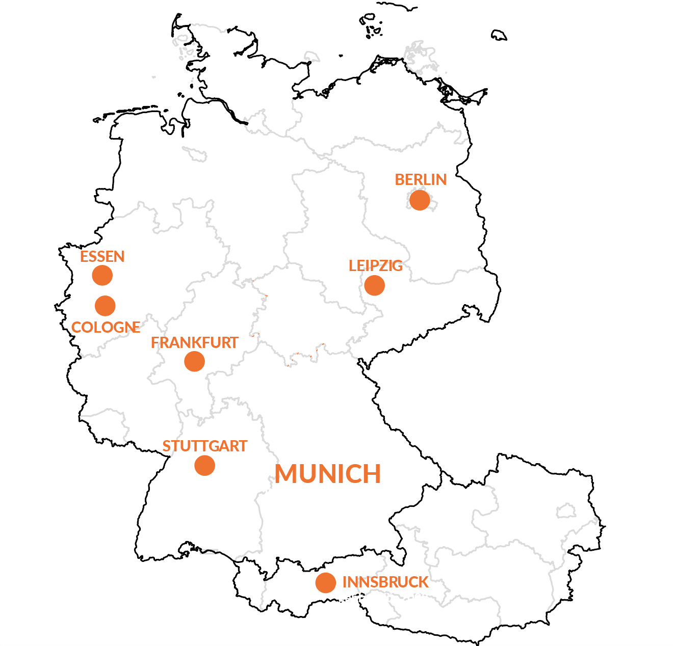 Standortkarte der Offices der Alexander Thamm - Data Science & KI Beratung
